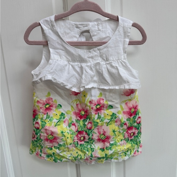NWOT Janie & Jack 2T Girls White Floral Tank Top Blouse - Picture 1 of 5